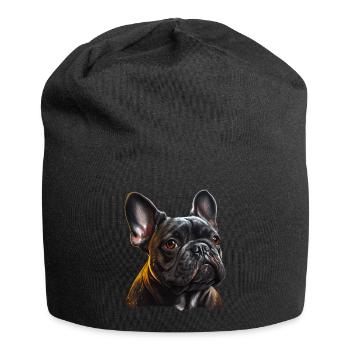French Bulldog Frenchie Französische Bulldogge - Jersey Beanie - black - Front
