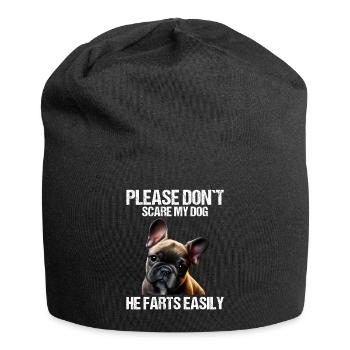 Please don't scare my dog French Bulldog - Jersey Beanie - black - Front