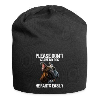 Please don't scare my dog French Bulldog - Jersey Beanie - black - Front