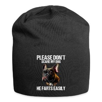 Please don't scare my dog French Bulldog - Jersey Beanie - black - Front