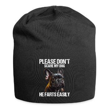 Please don't scare my dog French Bulldog - Jersey Beanie - black - Front
