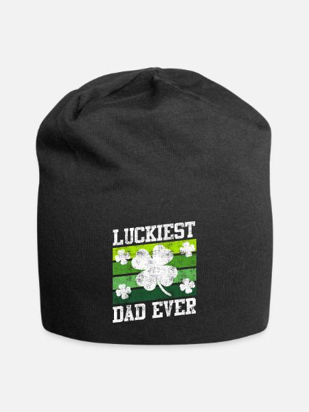 Luckiest Dad Ever Kleeblatt St. Patrick’s Day - Jersey-Beanie - Schwarz