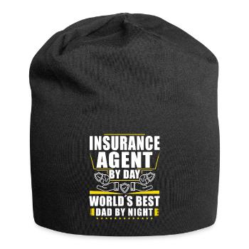 Drôle de représentant des ventes d’assurance - Bonnet en jersey - noir - Devant