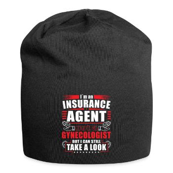 Drôle de représentant des ventes d’assurance - Bonnet en jersey - noir - Devant