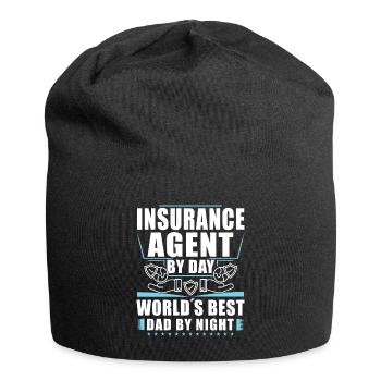 Drôle de représentant des ventes d’assurance - Bonnet en jersey - noir - Devant