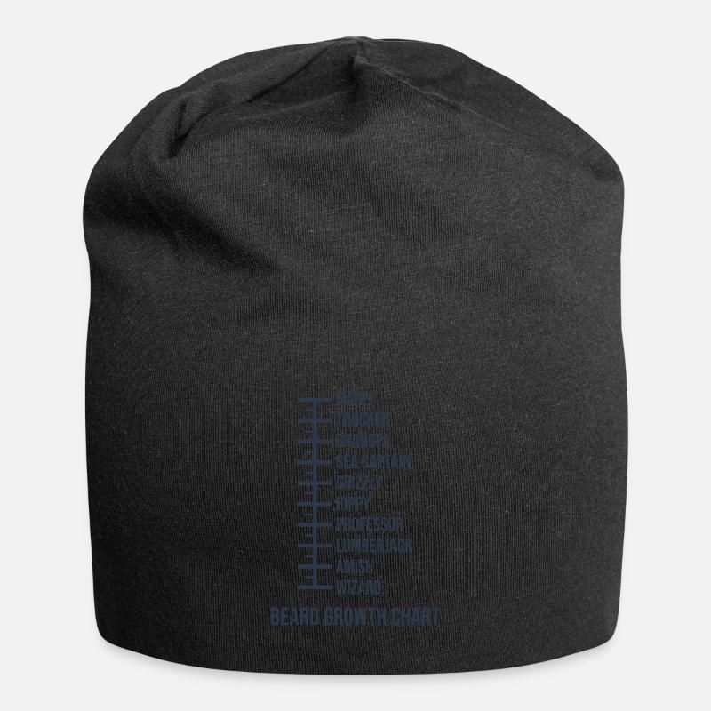 Beard Yardstick Length funny - Jersey Beanie - black