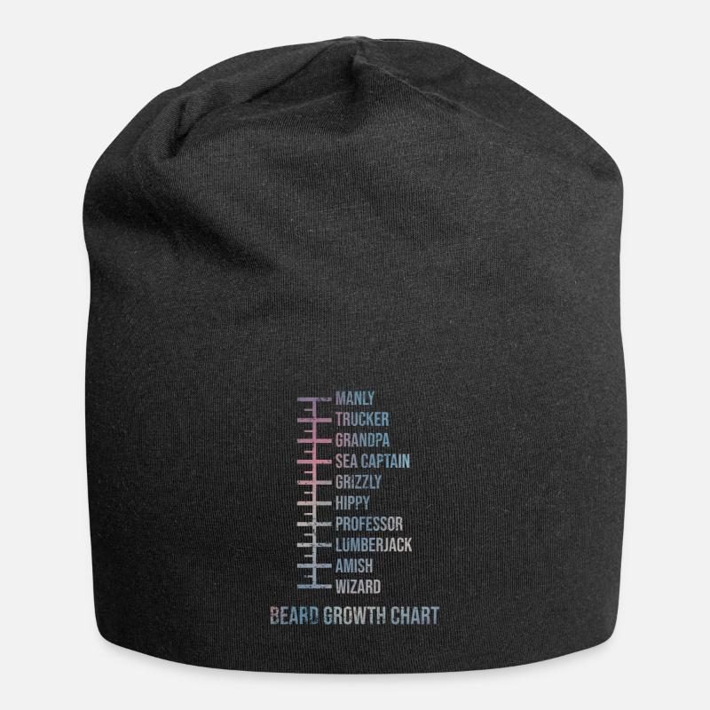 Tableau de mesure de la barbe - Bonnet en jersey - noir