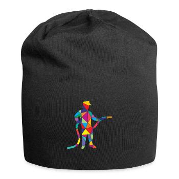 Low Poly Feuerwehrmann Poly Firefighter - Bonnet en jersey - noir - Devant