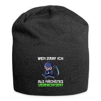 Wen Darf Ich Als Nächstes Vernichten Ninja Samurai - Jersey-Beanie - Schwarz - Vorne