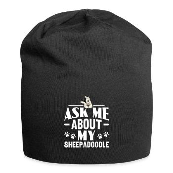 Sheepadoodle Doodle Dog - Jersey Beanie - black - Front