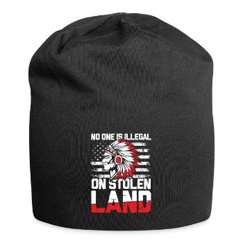 No One Is Illegal On Stolen Land für Ureinwohner - Jersey-Beanie - Schwarz - Vorne