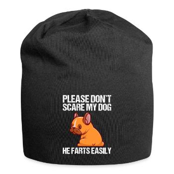 Please don't scare my dog French Bulldog - Jersey Beanie - black - Front