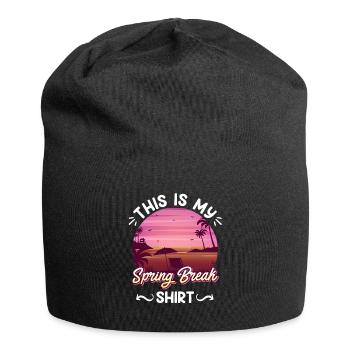 Party Sonne Strand Das ist mein Spring Break - Jersey-Beanie - Schwarz - Vorne