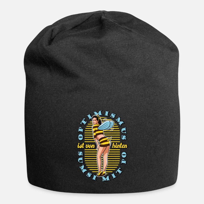 Bienen Sumsi mit Po - Optimismus Geschenk - Jersey-Beanie - Schwarz