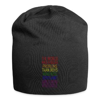 The world has bigger problems Gay Pride - Jersey Beanie - black - Front