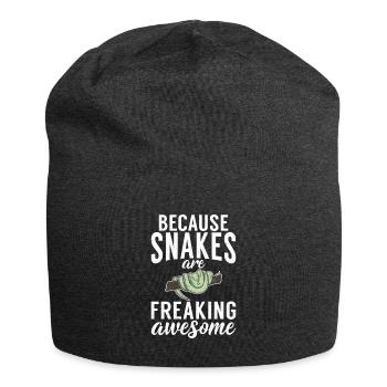 Schlange Geschenk Schlangenliebhaber - Jersey-Beanie - Anthrazit - Vorne