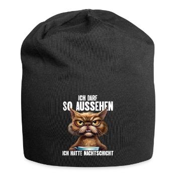 Ich Darf So Aussehen Ich Hatte Nachtschicht - Jersey-Beanie - Schwarz - Vorne