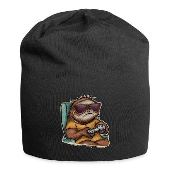 Joueur de jeu paresseux - Bonnet en jersey - noir - Devant