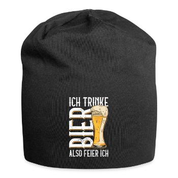 Ich Trinke Bier Also Feier Ich - Bier Tag Bier - Jersey-Beanie - Schwarz - Vorne