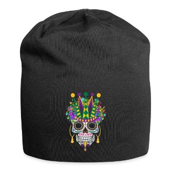 Dia De Los Muertos Mardi Gras Costume Flower Sugar - Jersey Beanie - black - Front