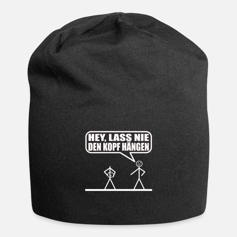 Funny stick figure - Jersey Beanie - black