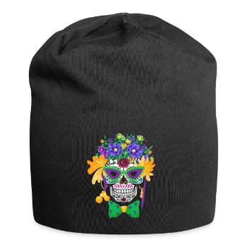 Mardi Gras Costume Flower Sugar Dia De Los Muertos - Jersey Beanie - black - Front