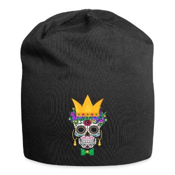 Mardi Gras Masque Fleur Sucre Dia de Los Muertos - Bonnet en jersey - noir - Devant