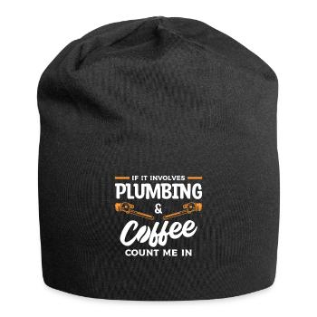 If It Involves Plumbing & Coffee Count Me In - Jersey Beanie - black - Front