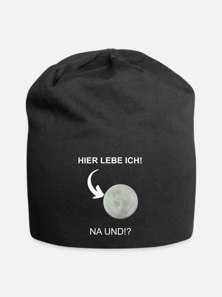 Ich lebe hinter dem Mond - Jersey-Beanie - Schwarz