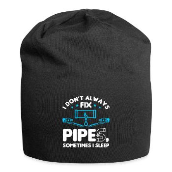 Ich repariere nicht immer Rohre, manchmal schlafe ich Klempner - Jersey-Beanie - Schwarz - Vorne