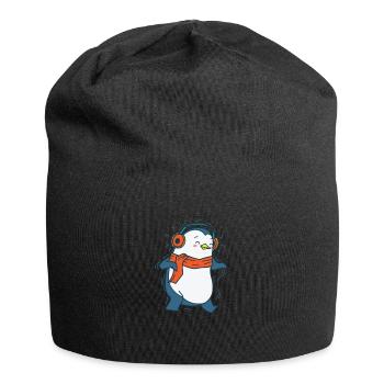 Penguin écoute de la musique avec des écouteurs Antarctique - Bonnet en jersey - noir - Devant
