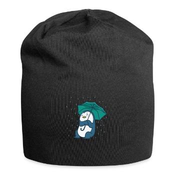 Pingouin avec un parapluie Antarctique - Bonnet en jersey - noir - Devant