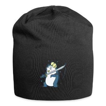 Pingouin avec masque et épée Antarctique - Bonnet en jersey - noir - Devant