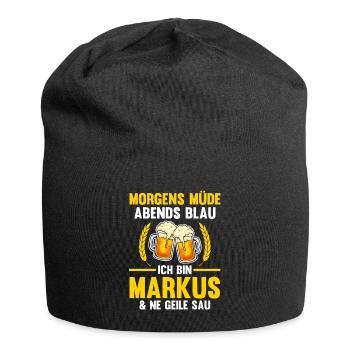 Markus - Jersey-Beanie - Schwarz - Vorne
