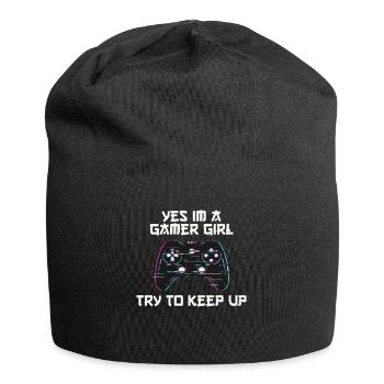 Oui, je suis une fille gamer qui essaie - Bonnet en jersey - noir - Devant
