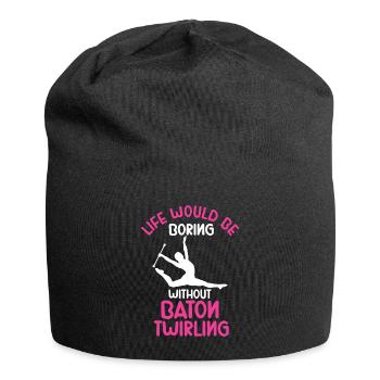 Tambourstab Wirbeln - Jersey-Beanie - Schwarz - Vorne