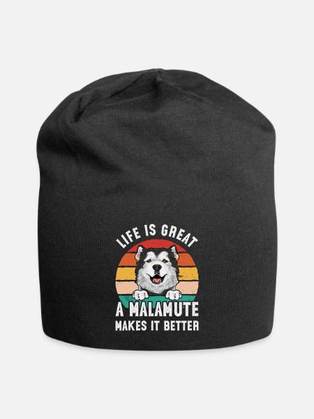 Alaskan Malamute Hund - Jersey-Beanie - Schwarz