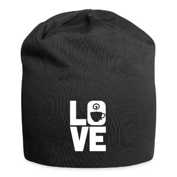 Liebe Kaffee - Jersey-Beanie - Schwarz - Vorne