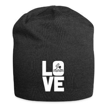 Liebe schwimmende Schwimmerin - Jersey-Beanie - Anthrazit - Vorne