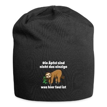 Faultier Tshirt Damen Herren Faul Müde Bürohumor - Jersey-Beanie - Schwarz - Vorne