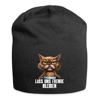 Lass Uns Fremde Bleiben - Jersey-Beanie - Schwarz - Vorne