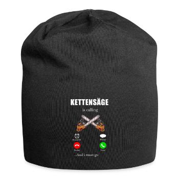 Holz Geschenke Chainsaw Kettensäge Waldarbeiter - Jersey-Beanie - Schwarz - Vorne