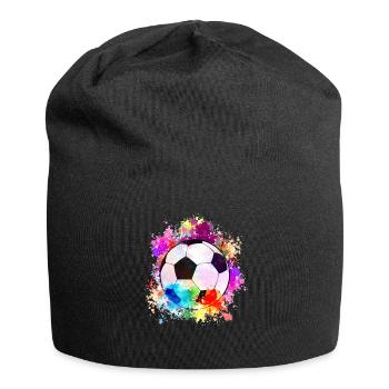 Fußball Tshirt Herren Damen Soccer Football - Jersey-Beanie - Schwarz - Vorne