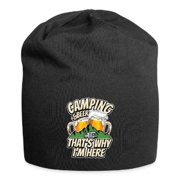 Camping & Bière - c’est pourquoi je suis ici - Camper - Bonnet en jersey - noir - Devant