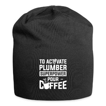 To Activate Plumber Superpower Pour Coffee - Jersey Beanie - black - Front