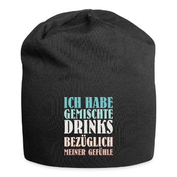 Gemischte Drinks bezüglich meiner Gefühle Party - Jersey-Beanie - Schwarz - Vorne