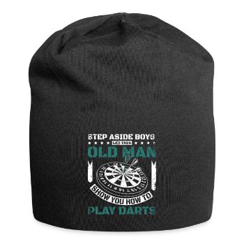 Let this old man show you how to play darts - Jersey-Beanie - Schwarz - Vorne