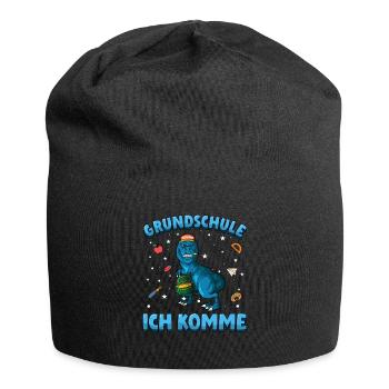 Grundschule ich komme Einschulung Tyrannosaurus - Jersey-Beanie - Schwarz - Vorne