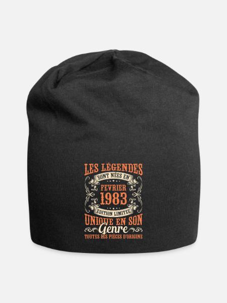 Les Légendes Sont Nées En Février 1983 Cadeau - Bonnet en jersey - noir