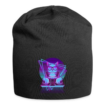 Party Music Techno Cats Vaporwave DJ Cat - Bonnet en jersey - noir - Devant